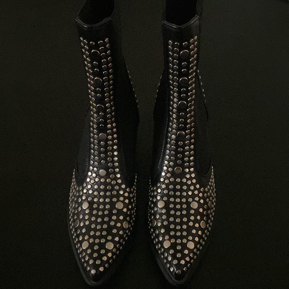 Studded black boots